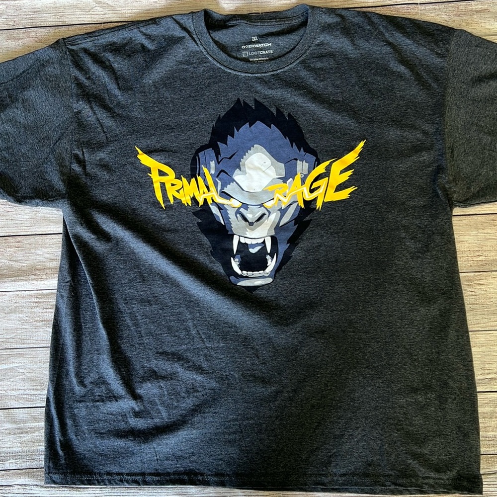 Primal Rage t shirt men’s 2XL Graphic video gamer print tee gray